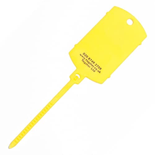 Image of Key Tags - Vehicle Plastic Key Tags UNPRINTED (200) with self looping Tails (Yellow)