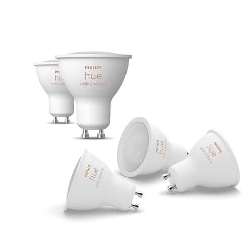 Image of Philips Hue White Ambiance GU10 LED Spotlight 5-Pack (400lm), dimmable LED Lamps for The Hue Lighting System with All Shades of White, Smart Light Control via Voice and app