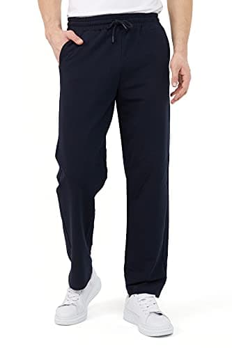 Image of COMEOR Men's Cotton Jogging Pants - Long Men's Sweatpants - Men's Jogger Training Trousers, Relaxing Track Suit Bottom (Navy, 4XL)