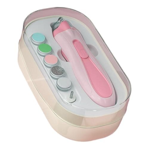 Image of Electric Nail File - Battery Operated Grooming Device for , Anti-Clamp Safety System, Integrated LED Lighting, Gentle Trim Buffer Technology | Daily Manicure Care