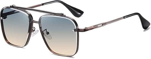 Image of Dollger Square Sunglasses for Women and Men Fashion Metal Sun glasses Vintage Gradient Shades UV400 Protection Bronze