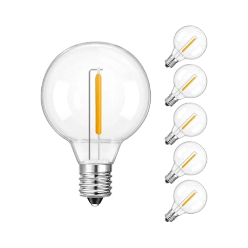 Image of wenwendianzi G40 Low Voltage DC12V 24V Led Light Bulbs 1W E12 Retro Plastic Replace Bulb(6 PACK_DC 24V_1W)