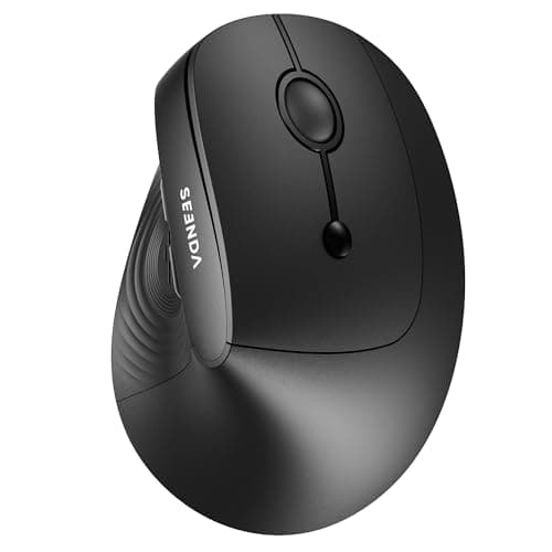 Image of Seenda MOU200 Bluetooth Ergonomic Mouse, Multi-Device (2 BT + 2.4G USB) Wireless Vertical Mice with 3 Adjustable DPI (2400-1600-1000) for Windows/Mac OS/PC/Laptop/MacBook/iPad/Tablet, Black