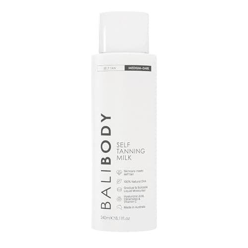 Image of Bali Body Self Tan Milk, Buildable Long-Lasting Gradual Tanning Lotion & Vegan Self Tanner, Lightweight Hydrating Formula, Streak-Free Natural Glow, Cruelty-Free Australian Made, 240ml/8.1 fl oz