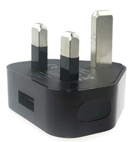 Image of ameego TECHNOPLAY LTD 3 Pin USB 1A Charger UK Wall Plug compatible with MP3/4 players, iphone X/8 7 7 Plus 6 6S + Plus 5S, iPad/Ipod Samsung Galaxy/HTC/PDAs,TomTom, Navman, Blackberry (Black)