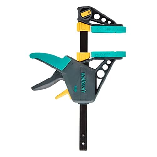Image of wolfcraft PRO L One-Hand Clamp, 150 mm I 3030000 I for Controlled and Comfortable Working – Ideal for Woodworking and Furniture Construction Projects