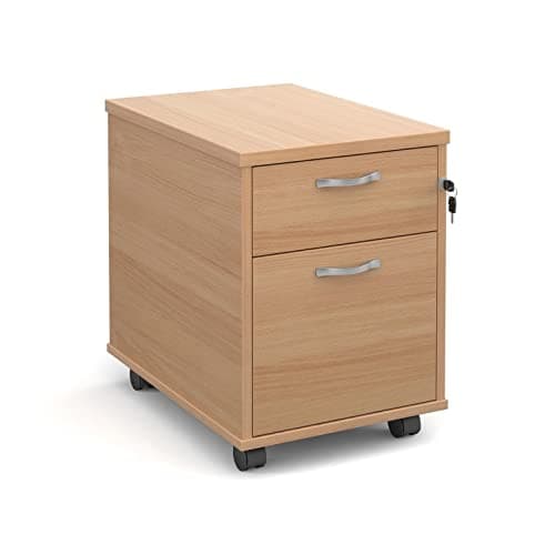 Image of DAMS 2 Drawer Mobile Pedestal, Wood, Beech