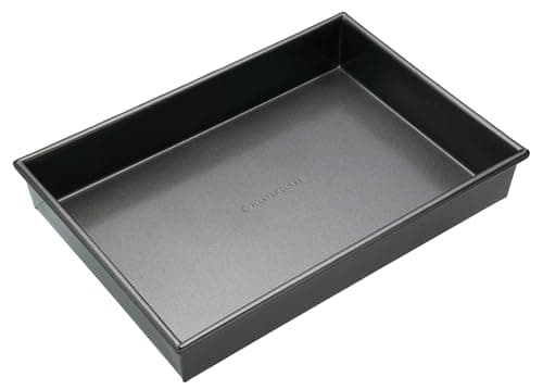 Image of MasterClass 35 x 24 cm Baking/Roasting Tray with PFOA Non Stick, Robust 1 mm Carbon Steel Deep Rectangular Traybake Tin, Grey