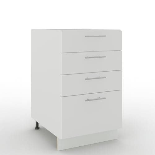 Image of JD Greta Adjustable Kitchen Drawer Base Unit - 500mm - Drawer Cabinet with Fronts (No Worktop) - White Matt