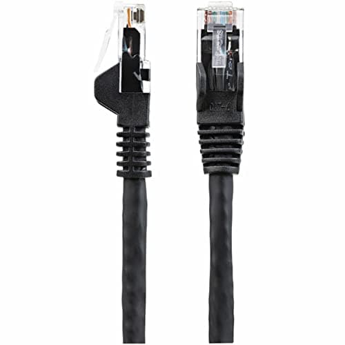 Image of StarTech.com 5m CAT6 Ethernet Cable - LSZH (Low Smoke Zero Halogen) - 10 Gigabit 650MHz 100W PoE RJ45 UTP Network Patch Cord Snagless with Strain Relief - Black, CAT 6, ETL Verified (N6LPATCH5MBK)