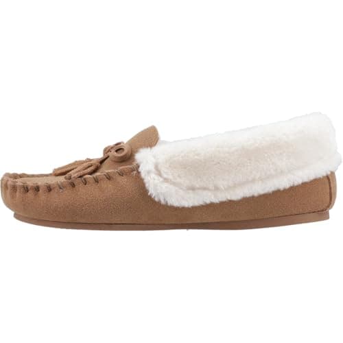 Image of Hush Puppies Female Agnes Fur Slipper, Tan, 5