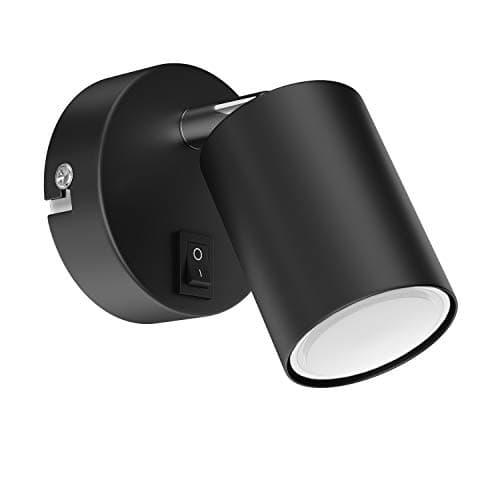 Image of ledscom.de Wall spot WAIKA, Single-lamp, with Switch, GU10, Black matt, incl. 630lm LED GU10 lamp, White