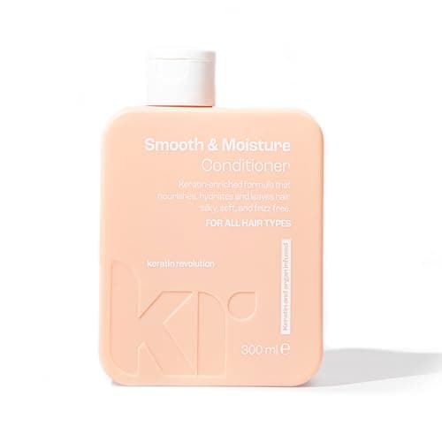 Image of Keratin Revolution Smooth & Moisture Conditioner 300ml - Hydrating, Sulfate-Free Hair Conditioner with Keratin - for Frizz Control, Strength, Shine & Smoothness - Ideal for Dry, Damaged, Treated Hair