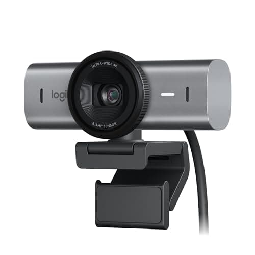 Image of Logitech MX Brio Ultra HD 4K Webcam with Noise Reducing Microphones, AI-Enhanced Image Quality, Privacy Protector and USB-C Connection - Graphite