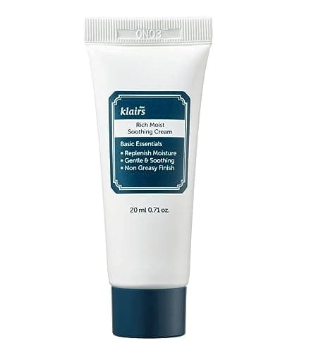 Image of DearKlairs Rich Moist Soothing Cream 20ml, For Sensitive Skin, Hypoallergenic, Centella Asiatica, Ceremide, Moisturizer, Protective layer with Beta Glucan, Non-sticky texture