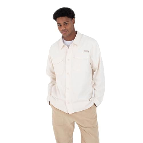 Image of Hurley Mens Long Sleeve - Lido Cord Shirt, Cream, M EU