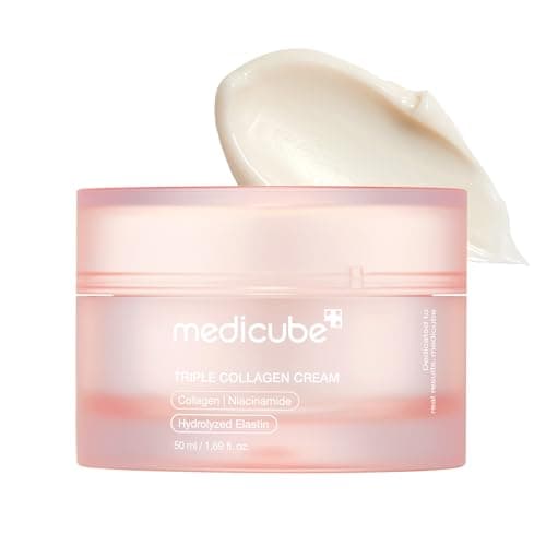 Image of medicube Triple Collagen Cream Hydrating & Firming Moisturiser With Hyaluronic Acid, Premium Elastin, Shea Butter Wrinkle Care 1.69 Oz Triple Collagen Cream