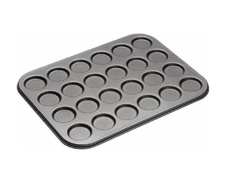 Image of MasterClass KCMCHB82 Macaron Baking Tray/Whoopie Pie Tin with PFOA Non Stick, 24 Holes, Robust 1 mm Carbon Steel, 35 x 27 cm, Grey