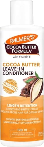Image of Palmer’s Cocoa Butter Formula Leave-In Conditioner with Vitamin E 250ml – Moisturising Cocoa Butter Hair Treatment with Biotin, Anti-Frizz Leave-In Hair Cream for Dry, Frizzy Hair – Sulphate Free.