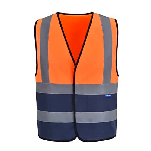 Image of 6XL 7XL 8XL Hi Vis Jacket high vis Reflective Safety Vest Orange&Navy High Visibility hi viz vis Executive Waistcoat