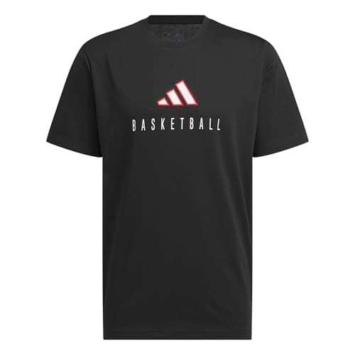 Image of adidas Men's Worldwide Hoops Logo Performance Graphic TEE, Black/White, XXL