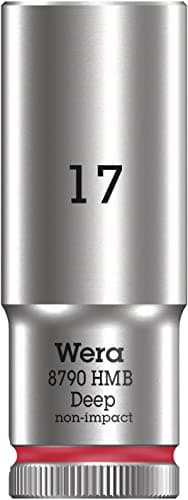 Image of Wera 05004539001 8790 HMB Deep Socket, Red, 17.0 mm