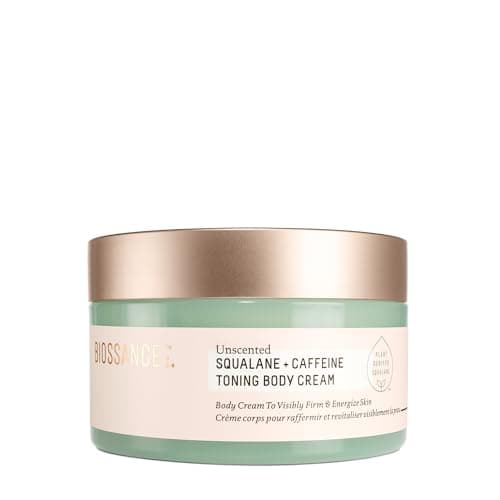 Image of Biossance Squalane + Caffeine Toning Body Cream. Nourishing Unscented Body Cream with Caffeine and Niacinamide to Visibly Firm, Tone and Restore Elasticity (6.7 ounces)