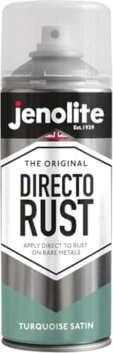 Image of JENOLITE Directorust Turquoise Blue Satin Spray Paint, 400ml, Direct To Rust, Multi-Surface, RAL 6034