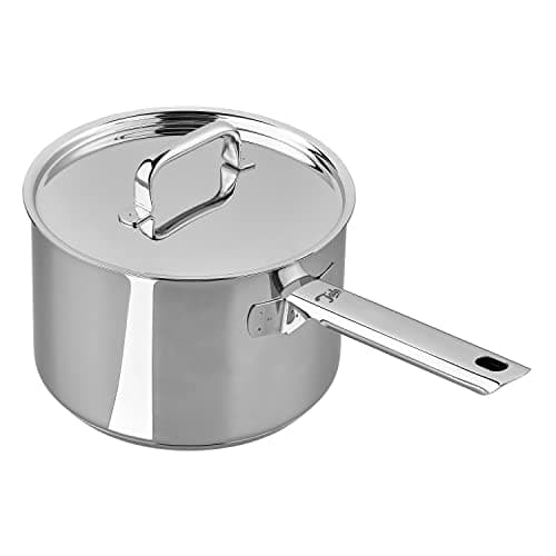 Image of Tala Performance Stainless Steel 18cm Dia Deep Saucepan with Stainless Steel lid, Made in Portugal, with Guarantee, Suitable for All hob Types Including Induction Polished Mirror Shine Finish