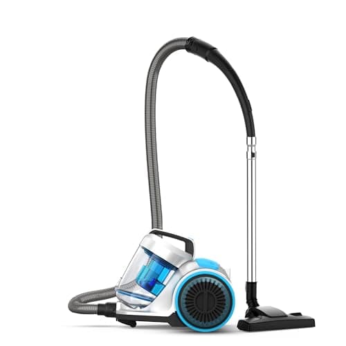 Image of Vax Pick Up Pet Corded Cylinder Bagless Vacuum Cleaner, Lightweight, Handheld Tool Attachments for Pet Hair, Car, Upholstery, Bed, Mattress, Home cleaning, 800W, 4.7kg, Silver/Blue, CVRAV013