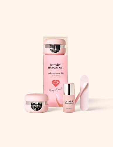 Image of Le Mini Macaroon - Manicure and Pedicure Kit - Semi-Permanent Nail Polish - Quick Drying LED Lamp - Fairy Floss Powder Pink Nail Gel Polish