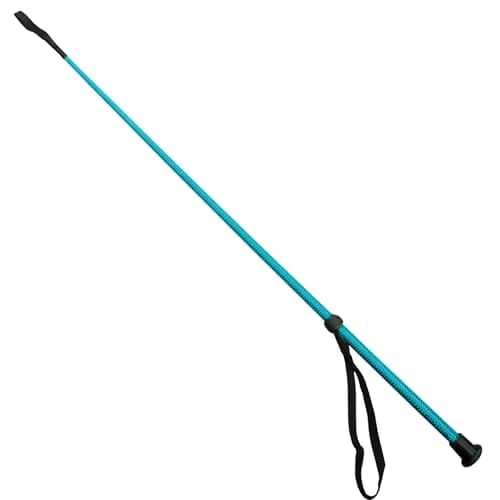 Image of KetoBarrow Light Blue Crop Equestrian Dressage Crop Nylon Schooler Horse Riding 100cm with Wrist Strap Aqua Cyan