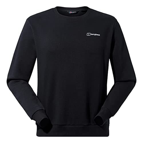 Image of Berghaus Men's Logo Sweatshirt Crew Neck Jumper | Added Warmth | Extra Comfortable Sweatshirt, Black/Black, XL