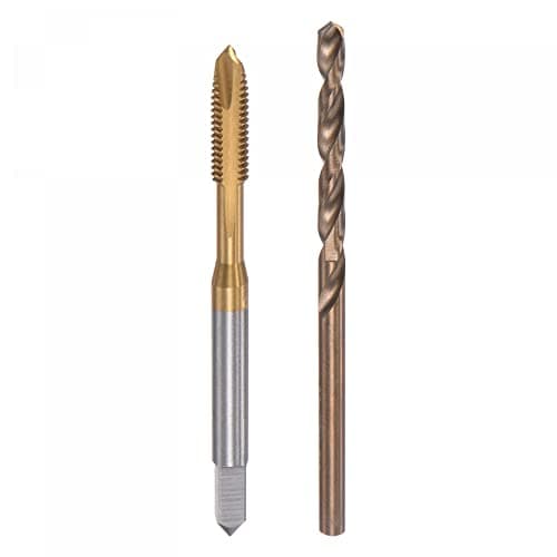 Image of sourcing map M4 x 0.7 Spiral Point Thread Tap and 3.3mm Drill Bit Set, Metric Titanium Plated Cobalt High Speed Steel Machine Screw Thread Tap Threading Tool