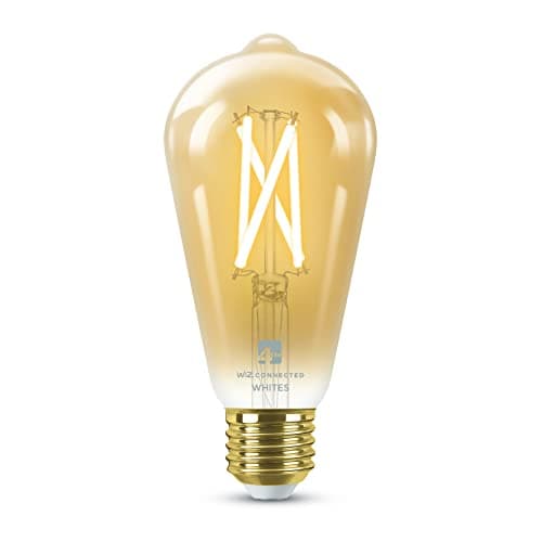 Image of 4lite Smart Wiz Connected LED Bulb Amber Filament ST64 E27 Screw Fitting WiFi/Bluetooth Tuneable White & Dimmable 7w 640lm