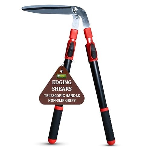 Image of My Garden Telescopic Lawn Edging Shears with Extendable Handle 55–80cm, Lightweight A3 Steel - Grass & Garden Shears for Precise Lawn Edging, Ergonomic Wooden Grip