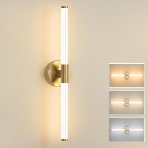Image of Actask Wall Lights Gold LED Wall Sconce Light 360° Full Lighting 57CM 3CCT 8W 800Lumen Wall Lamp for Bathroom Bedroom Living Room Dining Room