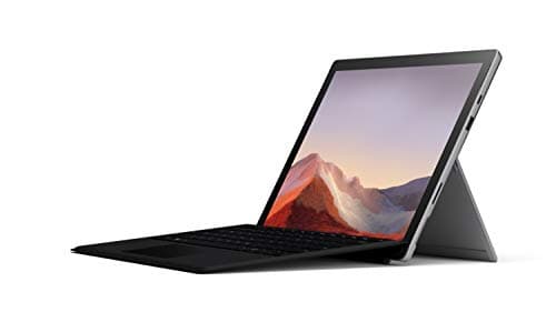 Image of Microsoft Surface Pro 7 12.3” Tablet (Platinum) - Intel 10th Gen Quad Core i7, 16GB RAM, 256GB SSD, Window 10 Home, 2019 Edition, and Black Type Cover