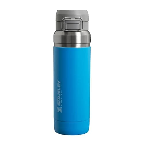 Image of STANLEY 1913 Quick Flip Stainless Steel Water Bottle 1.06L - Keeps Cold For 18 Hours - Leakproof - BPA-Free Thermal Flask - Dishwasher Safe - Cup Holder Compatible - Azure