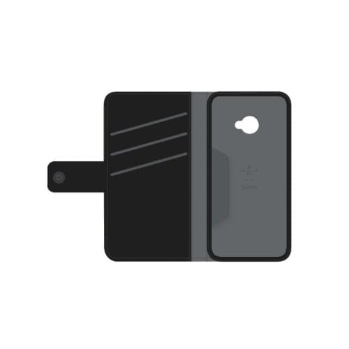 Image of HTC One Belkin Folio Wallet PU Leather, with stand function and card compartment. Black