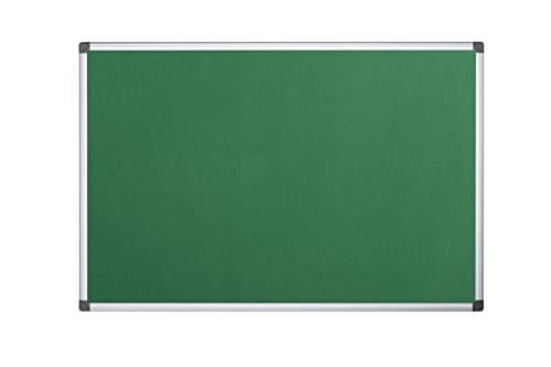 Image of Bi-Office Notice Board Fire Retardant, Green Felt, Maya Aluminium Frame, 180 x 120 cm