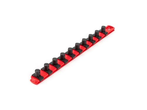 Image of TEKTON 1/2 Inch Drive x 13 Inch Socket Rail, 10 Clips (Red) | OSR22110