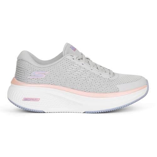 Image of Skechers Women's Go Run Elevate 2.0 Badric Sneaker, Gray Textile/Pink Trim, 6 UK
