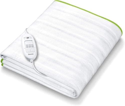 Image of Beurer TS15 Ecologic+ Heated Underblanket | Single electric blanket with elastic straps for a non-slip fit it to your mattress | Easy-to-use | Machine washable | Soft and breathable | Size 152x72cm