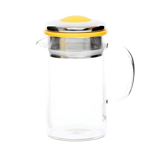 Image of Brew Tea Company - Yellow Tea Pot - Glass Tea Pot for One - 400ml
