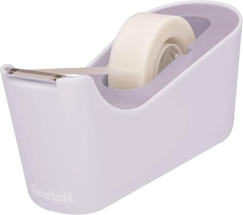 Image of Scotch Tape Dispenser C18, Lavender + Scotch Magic Tape, 19 mm x 33 m, 1 Roll - Refillable Dispenser for Home and Office