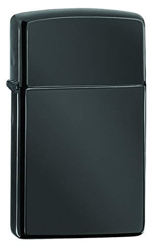 Image of Zippo Windproof Lighter - Classic High Polish Black - Slim Case - Refillable, Lifetime Use - Adjustable Flame - Gift Box - Metal Construction - Made in USA