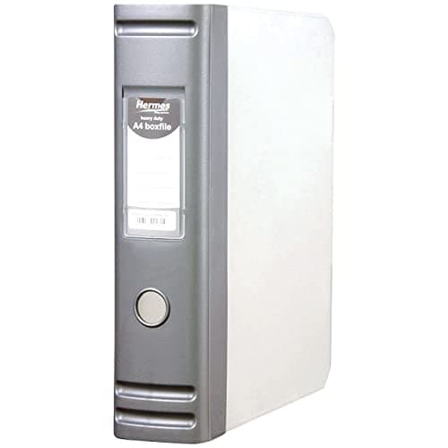 Image of Hermes A4 80mm 2D-Ring Heavy Duty Polypropylene BoxFile - Silver