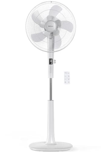 Image of Pro Breeze® High Power Dual Blade 16-Inch Pedestal Fan with Remote Control & LED Display - 4 Operational Modes - Whisper Mode - 90° Oscillation - Adjustable Height & Pivoting Fan Head