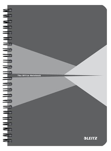 Image of Leitz Office College Pad - A5 Lined Notebook with Cardboard Cover, Spiral Binding, 360 Degree Opening, 180 Pages / 90 Sheets of FSC-Certified Paper (80 g/m²), For Office & School, Grey, 44591085